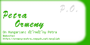 petra ormeny business card